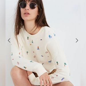Madewell soldout Lei-cation Embroidered Mainstay Sweatshirt